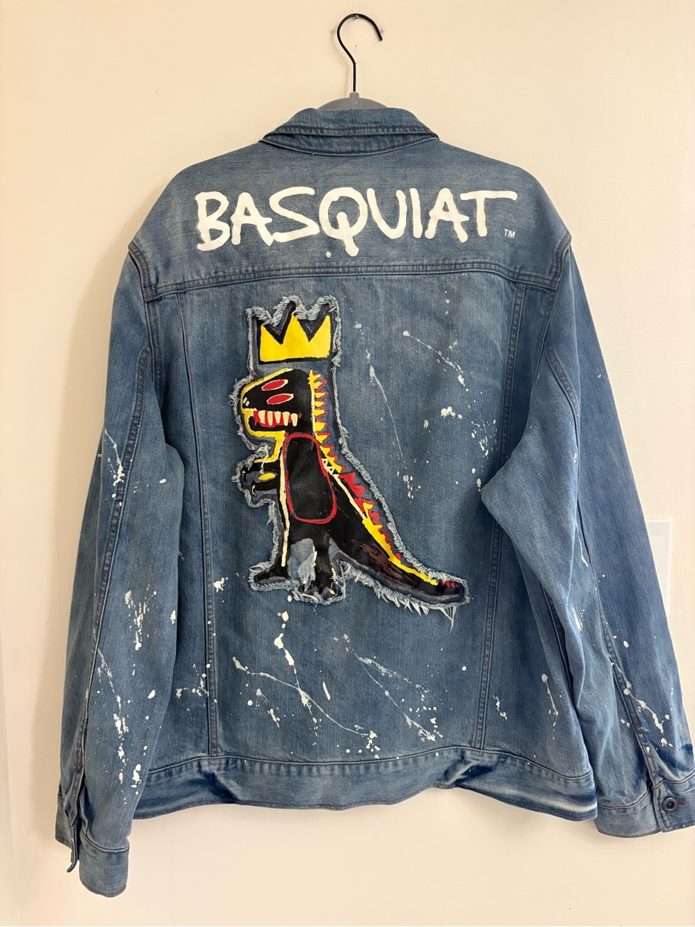 S John x Jean-Michel Basquiat Pez Denim Jacket 2XL Distressed art to Streetwear